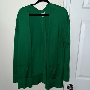 Time and Tru Emerald Green Open-Front Cardigan